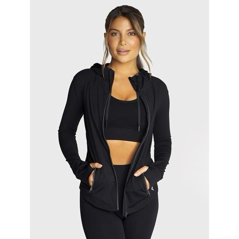 NWT V Shred Women’s Full Zip Athletic Hoodie Black Size Large Thumbholes
